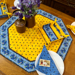 Marat Avignon Tradition Yellow Table Cover Quilted Made in France