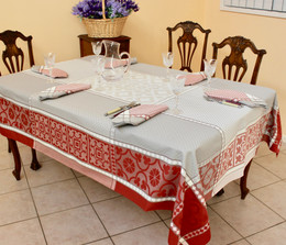 Marius Rust Jacquard French Tablecloth 160x250cm 8seats Made in France