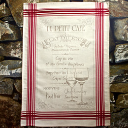 Le Petit Cafe Jacquard Tea Towel Made in France