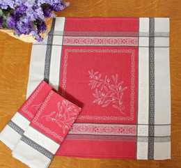Olivia Red French Jacquard Napkin Made in France