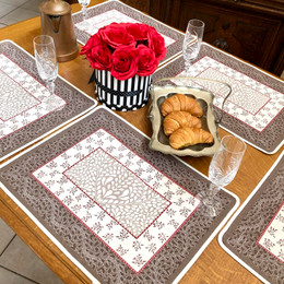 Aubrac Red Jacquard Tapestry Style Placemat Made in France