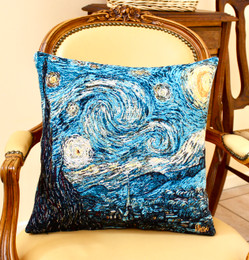 Van Gogh Starry Night Tapestry Cushion Cover Made in France