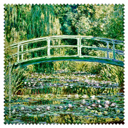 Claude Monet Japanese Bridge and Water Lilies Microfiber Cleaning Cloth Made in France