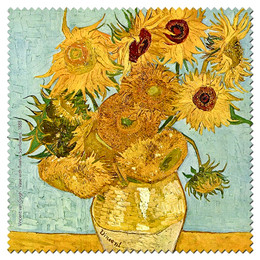 Vincent van Gogh Vase with Twelve Sunflowers Microfiber Cleaning Cloth Made in France