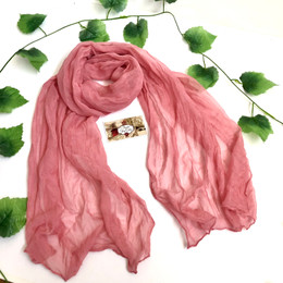 Wrinkle Scarf Solid Colour Pink