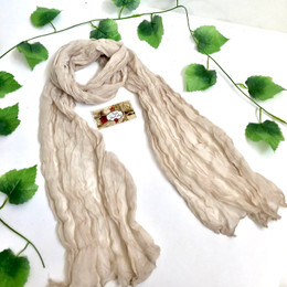 Wrinkle Scarf Solid Colour Ivory