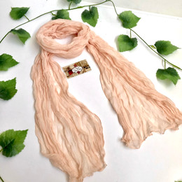 Wrinkle Scarf Solid Colour Champagne