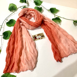 Wrinkle Scarf Ombre Peach