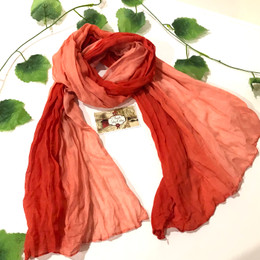 Wrinkle Scarf Ombre Coral