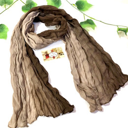 Wrinkle Scarf Ombre Brown-Beige