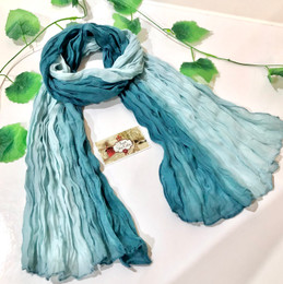 Wrinkle Scarf Ombre Seagreen-Blue