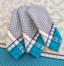 Marius Blue French Jacquard Napkin Made in France