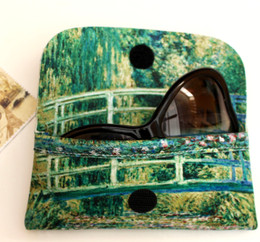 Claude Monet Japanese Bridge and Water Lilies Soft Velour Glasses  Case Made in France
