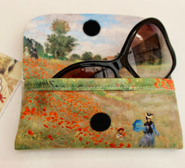Claude Monet Poppy Field Soft Velour Glasses  Case Made in France