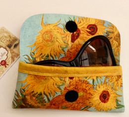 Vincent Van Gogh Vase with Twelve Sunflowers Soft Velour Glasses  Case Made in France