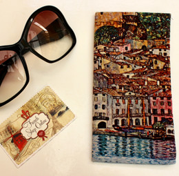 Gustav Klimt Malcesine on Lake Garda Soft Velour Sunglasses Pouch Made in France