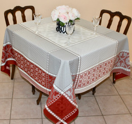Marius Rust 160x160cm SquareJacquard French Tablecloth Made in France 
