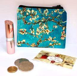 Vincent van Gogh Blossoming Almond Tree Velour Coin Purse Made in France
