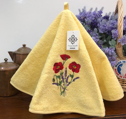 Poppy Yellow French Round Hand Towel