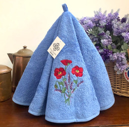 Poppy Blue French Round Hand Towel