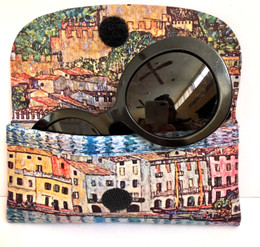 Gustav Klimt Malcesine on Lake Garda Soft Velour Glasses  Case Made in France