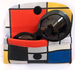 Piet Mondrian Composition Soft Velour Glasses  Case Made in France