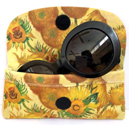 Vincent Van Gogh Sunflowers Soft Velour Glasses  Case Made in France