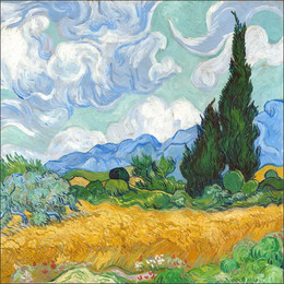 Vincent Van Gogh Wheat field with Cypresses Microfiber Cleaning Cloth Made in France