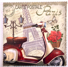 Paris Carte Postale  Microfiber Cleaning Cloth Made in France