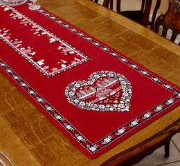 Plagne Red 49x166cm French Thick Jacquard Tapestry Style Runner Made in France
