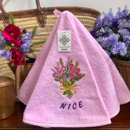 Roses Pink French Round Hand Towel