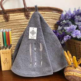 Argenterie Grey French Round Hand Towel