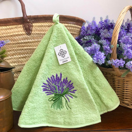 Lavender Green French Round Hand Towel
