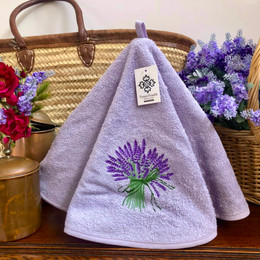 Lavender Violet French Round Hand Towel