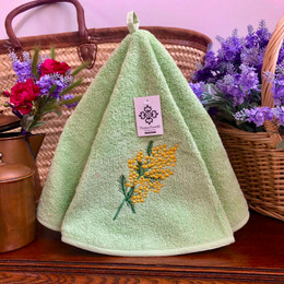 Momosa Green French Round Hand Towel