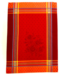 Massila Red Jacquard Tea Towel Made in France