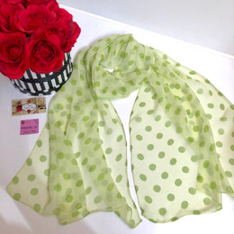 Chic Little Scarf 55x150cm  Lime - Green Polka