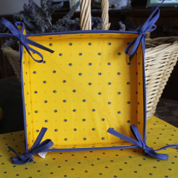 French Bread Basket Ramatuelle-Calissons Yellow/Blue Made in France