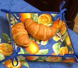 French Bread Basket Lemon Blue Made in France