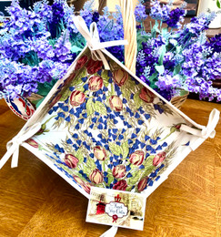 French Bread Basket Lavender & Roses  Made in France