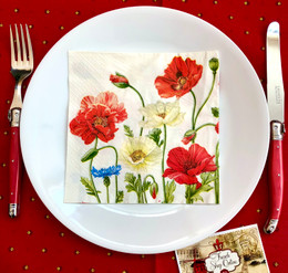 Provence Poppies and Cornflowers Paper Napkins