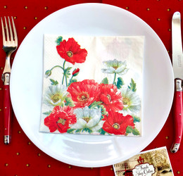 Provence Poppies  Paper Napkins