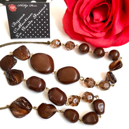 Chocolate Shell Necklace 38cm long