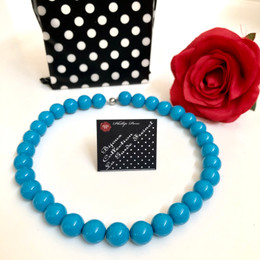 Retro Bubbles  Turquoise Necklace 24cm long with magnet