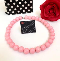 Retro Bubbles Baby Pink Necklace 24cm long with magnet