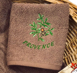 Guest Hand Towel Embroidered Chocolate Cicada