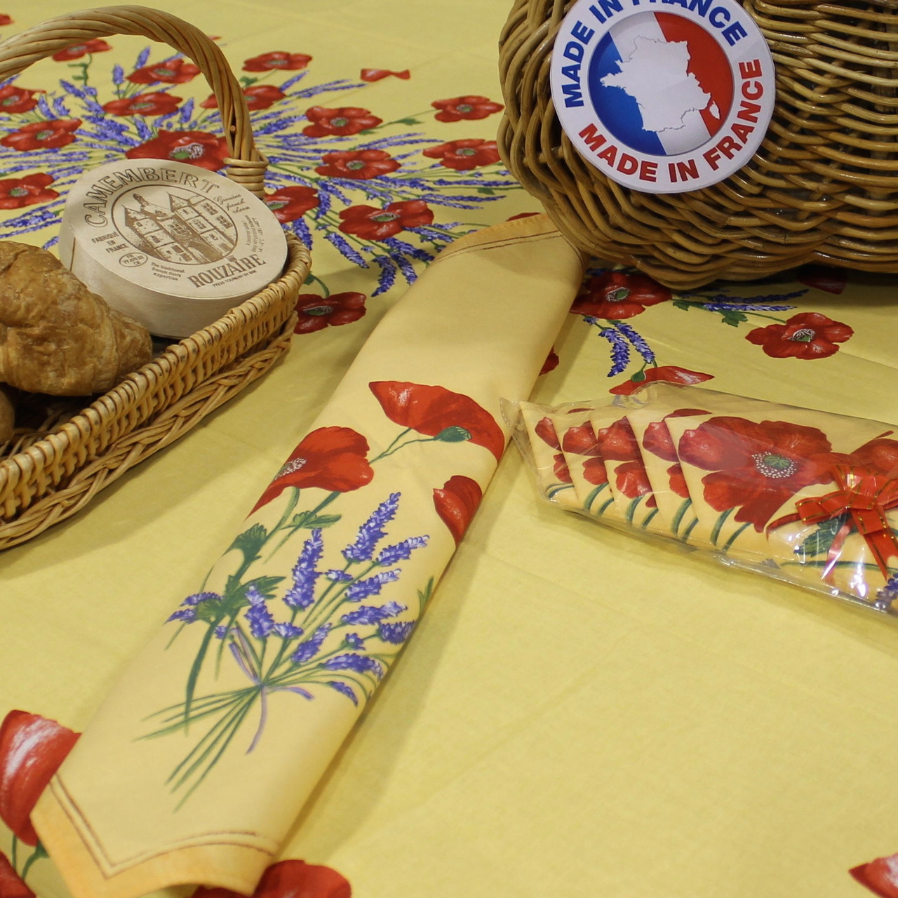 Poppy Yellow French Serviette Napkin Made in France eBay