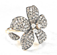 Chocolate Diamond Flower Ring