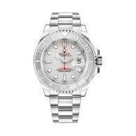 40mm Rolex Yachtmaster, in Stainless Steel with Platinum Bezel