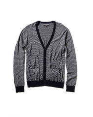 Two-tone Grey Button-up Cardigan